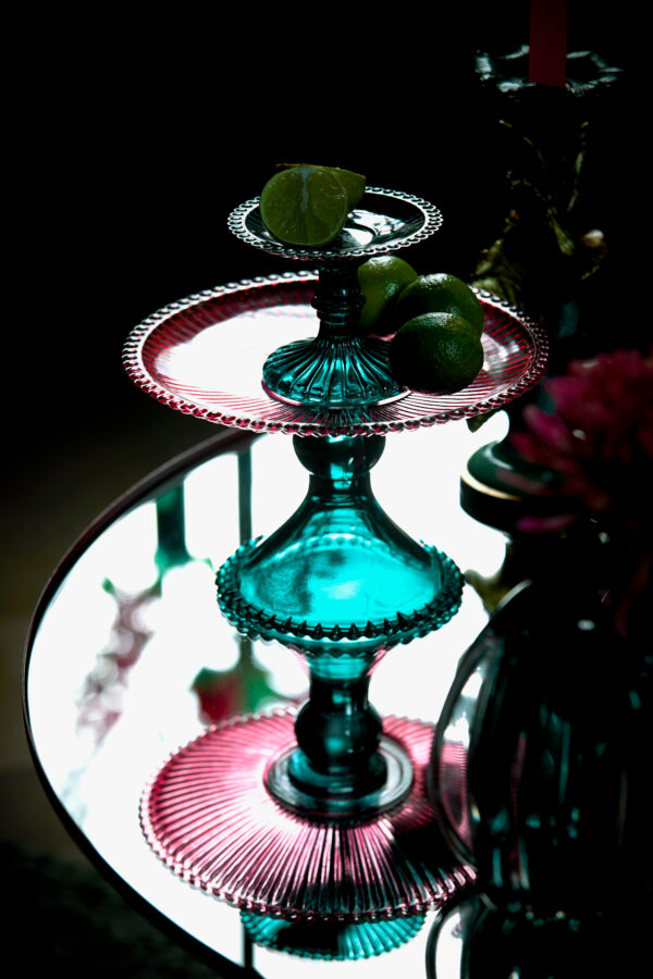 Etagère glas Groen Roze